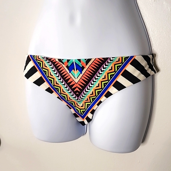 Victoria's Secret PINK 2PC Swimsuit Bikini Set, Striped Multi, top XS bottom S - Picture 3 of 7